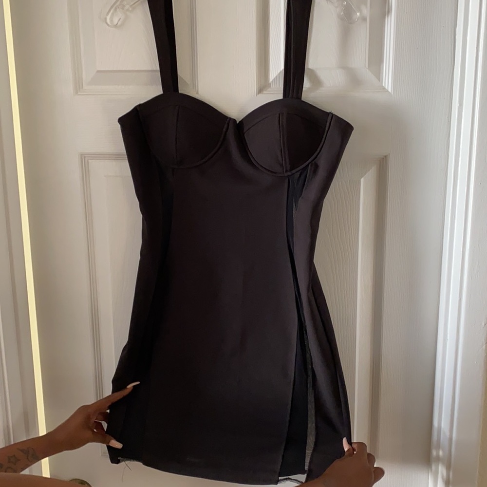 Little black peel a boo dress